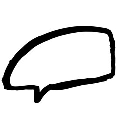 Hand drawn brush grunge speech bubble. Vector illustration.