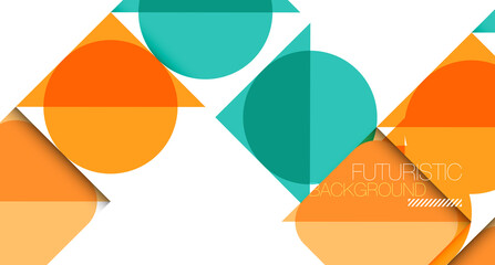 Obraz premium Simple circles and triangles abstract background. Vector illustration for covers, banners, flyers and posters and other designs