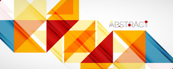 Geometric abstract background. Techno color triangle shapes. Vector illustration for covers, banners, flyers and posters and other designs