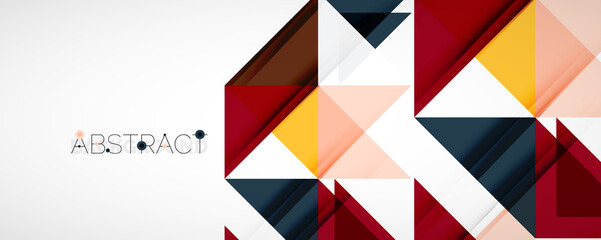 Geometric abstract background. Techno color triangle shapes. Vector illustration for covers, banners, flyers and posters and other designs