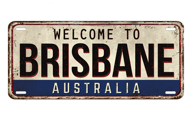Welcome to Brisbane vintage rusty metal plate