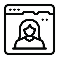 
A solid icon of website user in editable design
