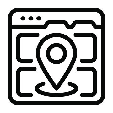 
Location Placeholder Inside Website, Glyph Icon Of Web Navigation 
