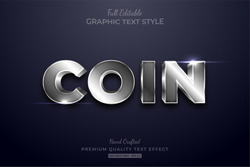 Coin Silver Shining Editable Text Effect Font Style