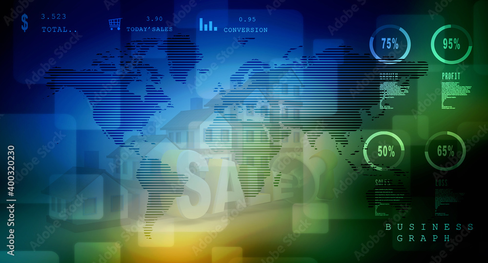 Poster 2d digital abstract business networking background