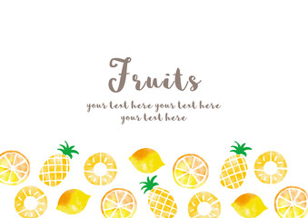 黄色い果物_フレーム_水彩01