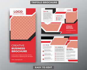 Trifold Brochure Template for  Corporate Business Promotion Marketing, Vector