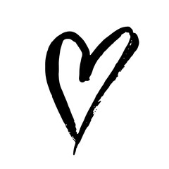 Grunge heart. Valentine day print. Vector illustration.