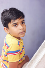 Portrait of Indian little boy Posing to camera	
