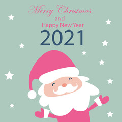 Merry Christmas and Happy New Years 2021 Celebration Vector Template Design Illustration
