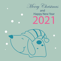 Merry Christmas and Happy New Years 2021 Celebration Vector Template Design Illustration