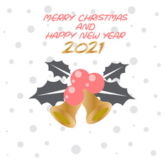Merry Christmas and Happy New Years 2021 Celebration Vector Template Design Illustration