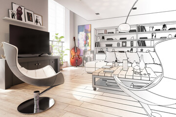 Contemporary Residential Loft Interior Design (draft) - 3d visualization