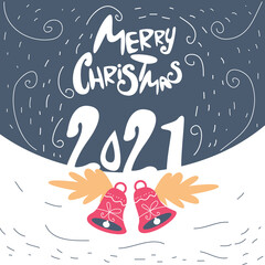 Merry Christmas and Happy New Years 2021 Celebration Vector Template Design Illustration
