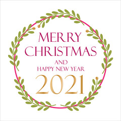 Merry Christmas and Happy New Years 2021 Celebration Vector Template Design Illustration