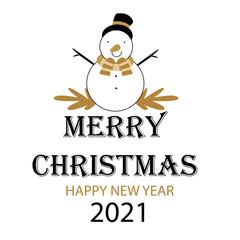 Merry Christmas and Happy New Years 2021 Celebration Vector Template Design Illustration