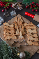Spekulatius, typical german christmas cookies on a festive table