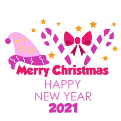 Merry Christmas and Happy New Years 2021 Celebration Vector Template Design Illustration