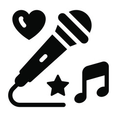 
Karaoke in editable glyph icon 
