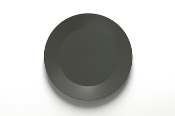 Ready to serve empty and clean dark plate 