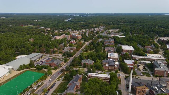 University Of New Hampshire UNH At Durham Aerial View In Town Center Of Durham, New Hampshire NH, USA. This Is The Main Campus Of University Of New Hampshire. 