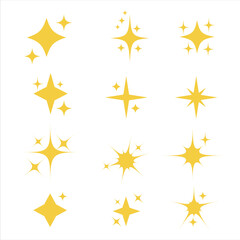 Vector collection of yellow stars. Set of design elements.