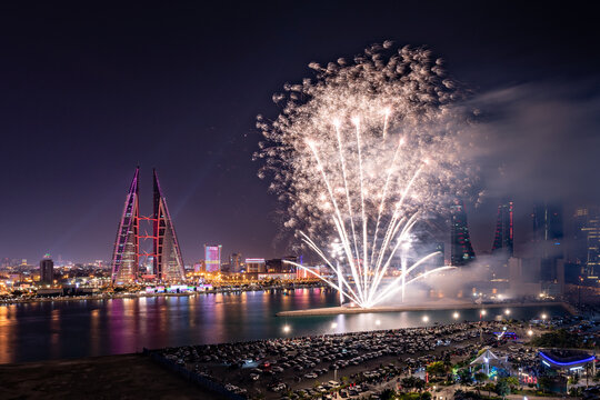 National Day fireworks at Manama, Bahrain on 16th December 2020