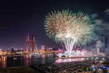 National Day fireworks at Manama, Bahrain on 16th December 2020