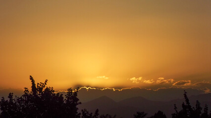 sunset in the mountains