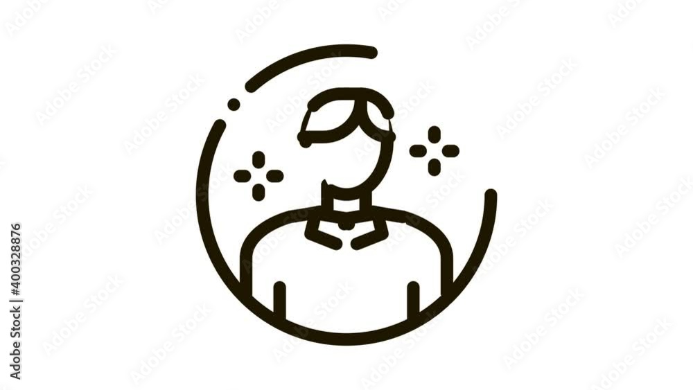 Poster account manager icon animation. black account manager animated icon on white background
