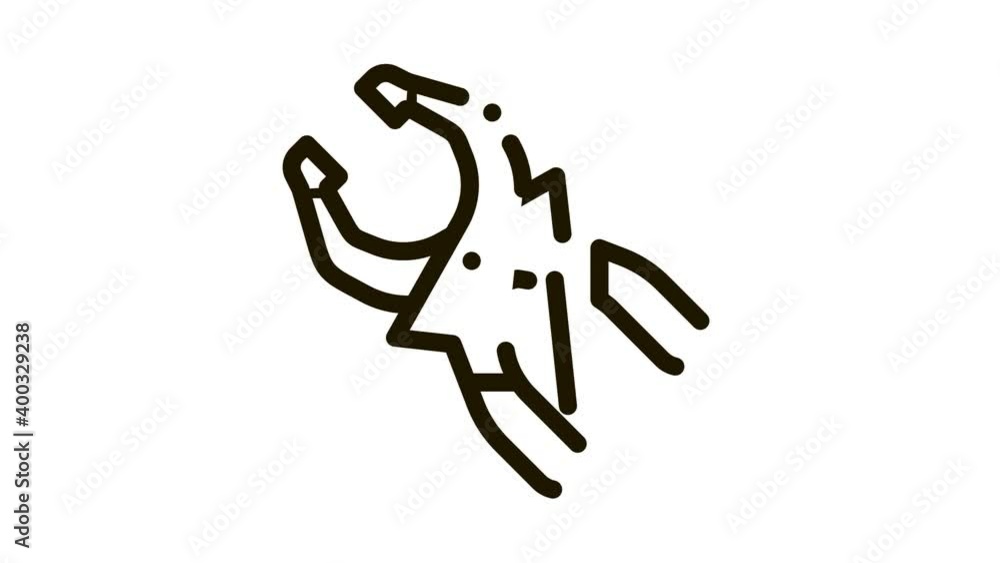 Poster clamp worker tool icon animation. black clamp worker tool animated icon on white background