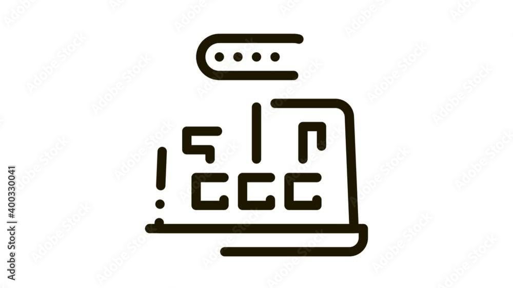 Aufkleber computer program mistake research icon animation. black computer program mistake research animated i