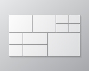 Vector template collage eleven frames or photos
