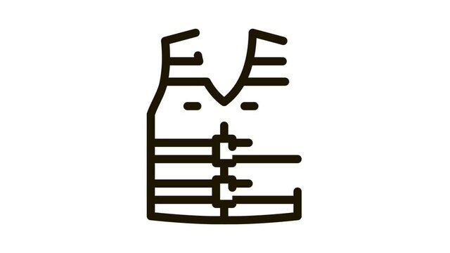 life vest Icon Animation. black life vest animated icon on white background