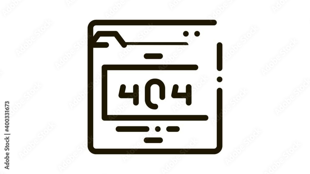 Poster error web site page icon animation. black error web site page animated icon on white background