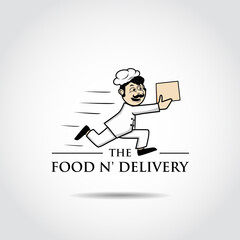 The Food and Delivery Logo Template. Vector Illustrator eps.10