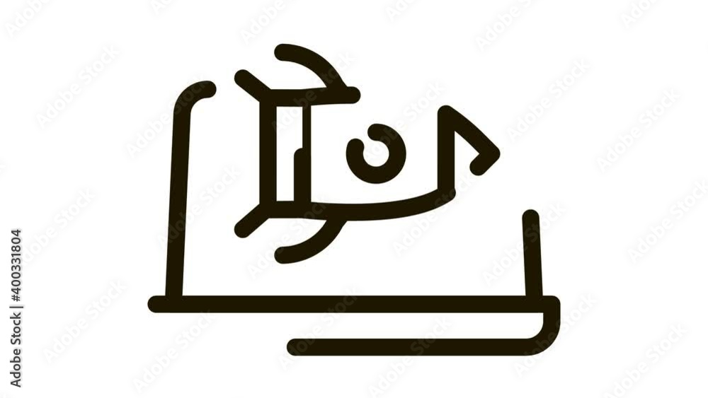 Poster fast working web site rocket laptop screen icon animation. black fast working web site rocket laptop