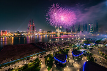 National Day fireworks at Manama, Bahrain on 16th December 2020