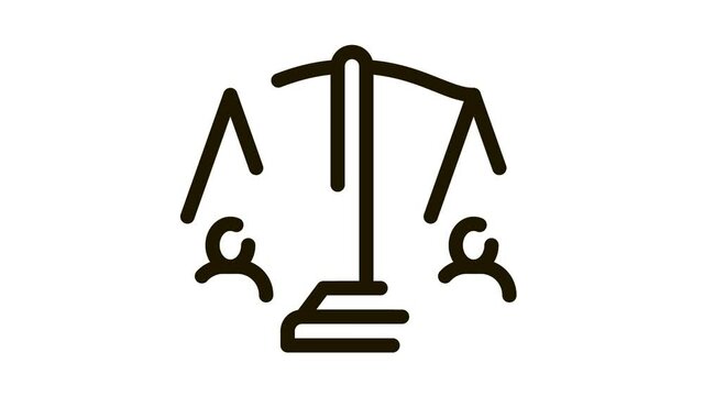 huma rights balance on scales Icon Animation. black huma rights balance on scales animated icon on white background