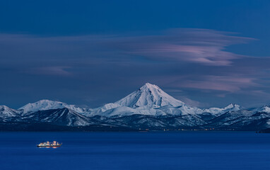 Kamchatka, a series of images of the Avacha Bay and Vilyuchinsky volcano