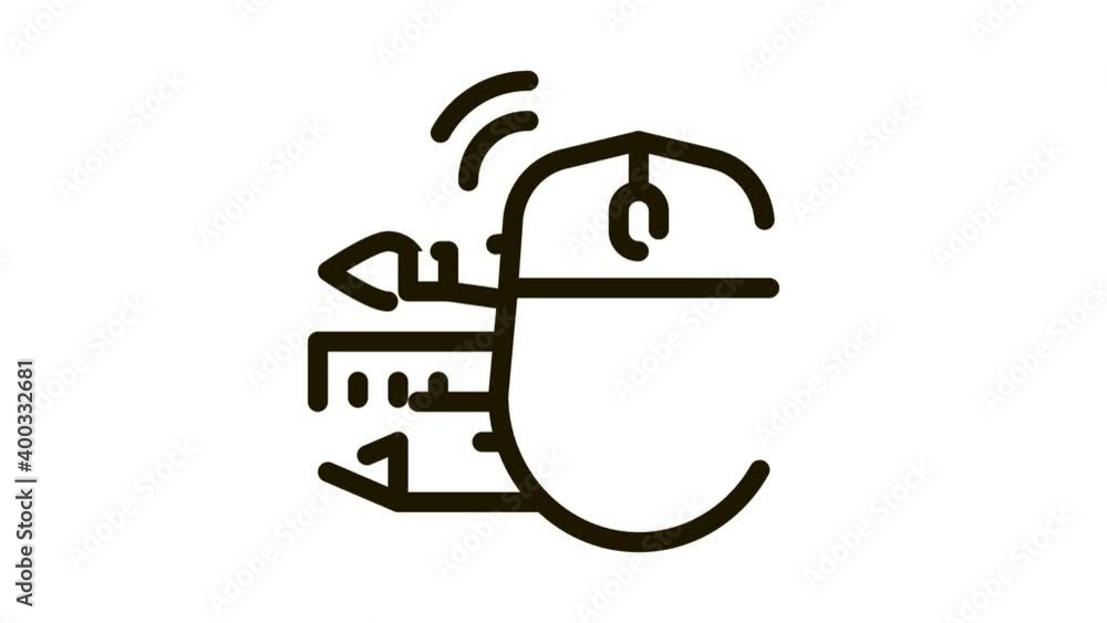 Aufkleber computer mouse pen pencil and ruler icon animation. black computer mouse pen pencil and ruler animat