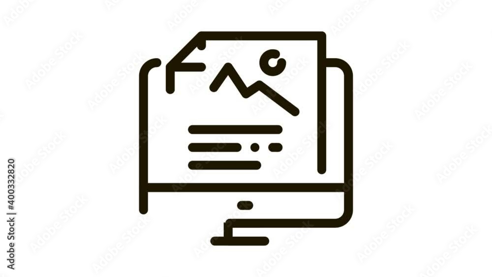 Poster computer file picture characterisitcs icon animation. black computer file picture characterisitcs an