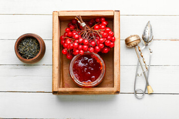 Berry jam in a jar