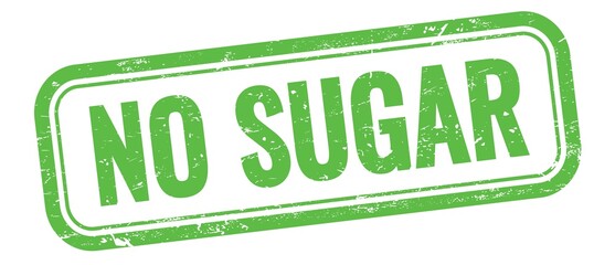 NO SUGAR text on green grungy vintage stamp.