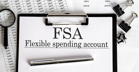 Paper with Flexible Spending Account FSA on a table