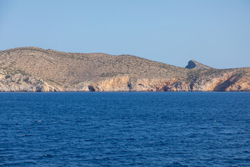 Rock island on Aegean Sea. Greece.