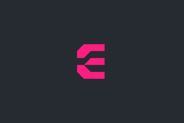 Minimal Modern Abstract Letter E Dark Background Logo Template