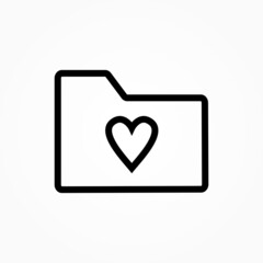 heart icon on button and folder