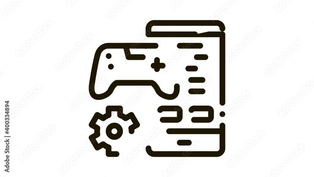 Aufkleber phone game app icon animation. black phone game app animated icon on white background