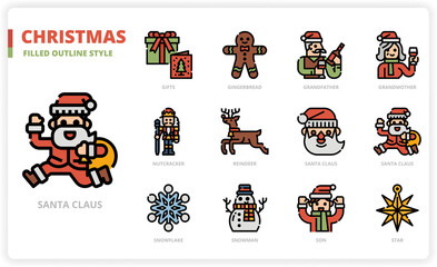 Obraz premium Christmas icon set